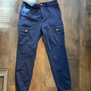 HALARA Dark Blue Joggers with Gold Buttons